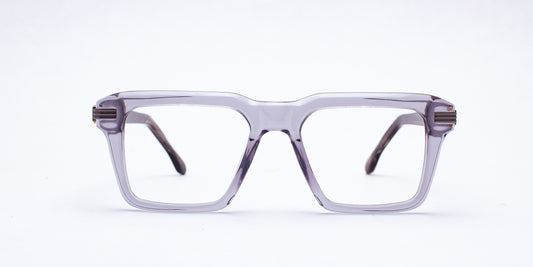 Scott HECTOR Transparent Grey / Gold & Grey Square Full-Rim Acetate Unisex Frame (52-20-145)
