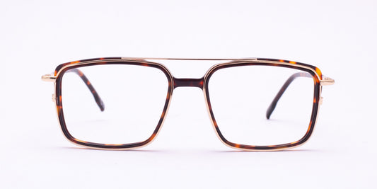 Scott 5757 Gold & Amber Square Full-Rim Acetate Unisex Frame (53-18-140)
