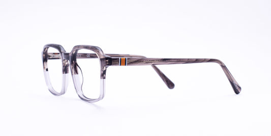 Scott 682A Transparent Grey / Silver & Grey Square Full-Rim Acetate Unisex Frame (52-20-145)