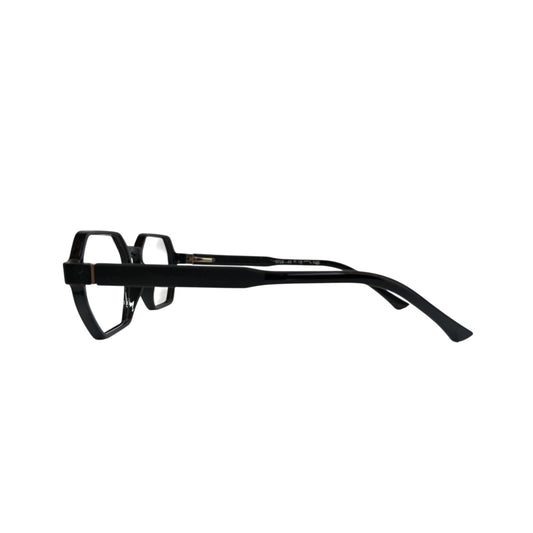 T20 Opticals Growth 1708 angular black plastic eyeglasses for boys, side view showing full-frame design