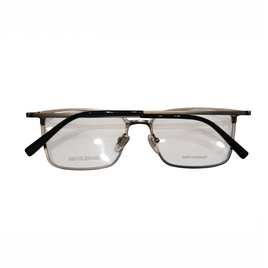 T20 Opticals David Jones DJ-0542 square full-frame eyeglasses with stainless steel temples for men
