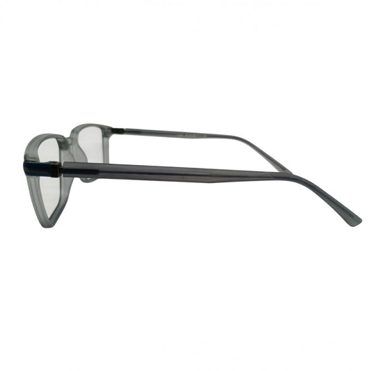 T20 Opticals Growth 1205 square eyeglasses in a translucent grey plastic frame, side profile view.