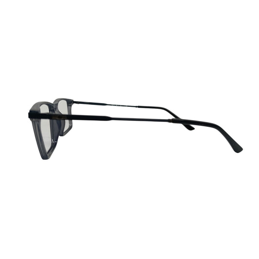 T20 Opticals Growth 1403 rectangular eyeglasses with a grey plastic frame and slim stainless steel temples.