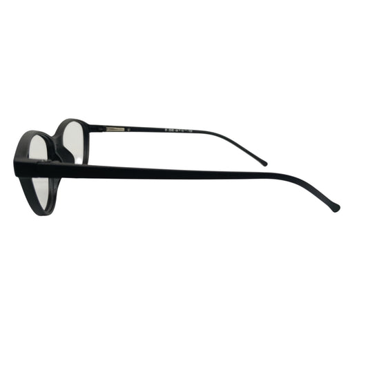 T20 Opticals Growth M-4040 black cat eye plastic eyeglasses for boys, side view showing temple and frame profile.