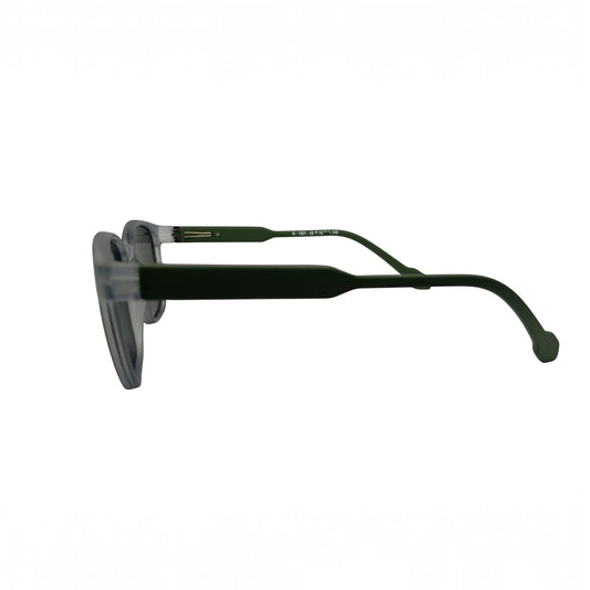 T20 Opticals Growth M-1901 wayfarer sunglasses in dark green plastic with a classic full-frame side profile view.