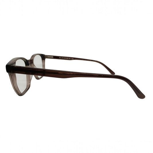 T20 Opticals Vintro Club VK-111 wayfarer eyeglasses in translucent brown acetate with a classic full-frame design.