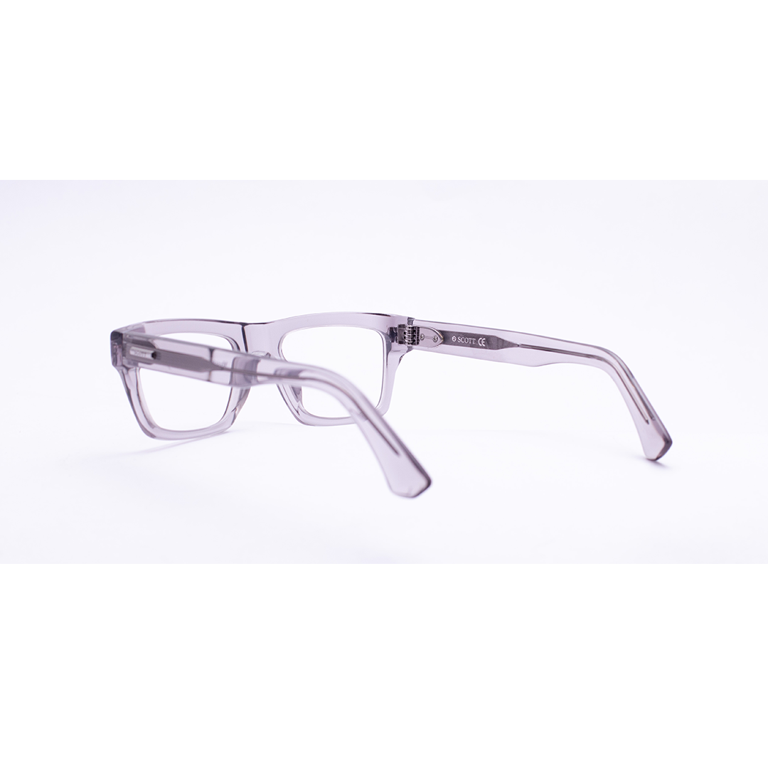 Scott MYSTIQUE Transparent Grey Square Full-Rim Acetate Unisex Frame (54-21-145)