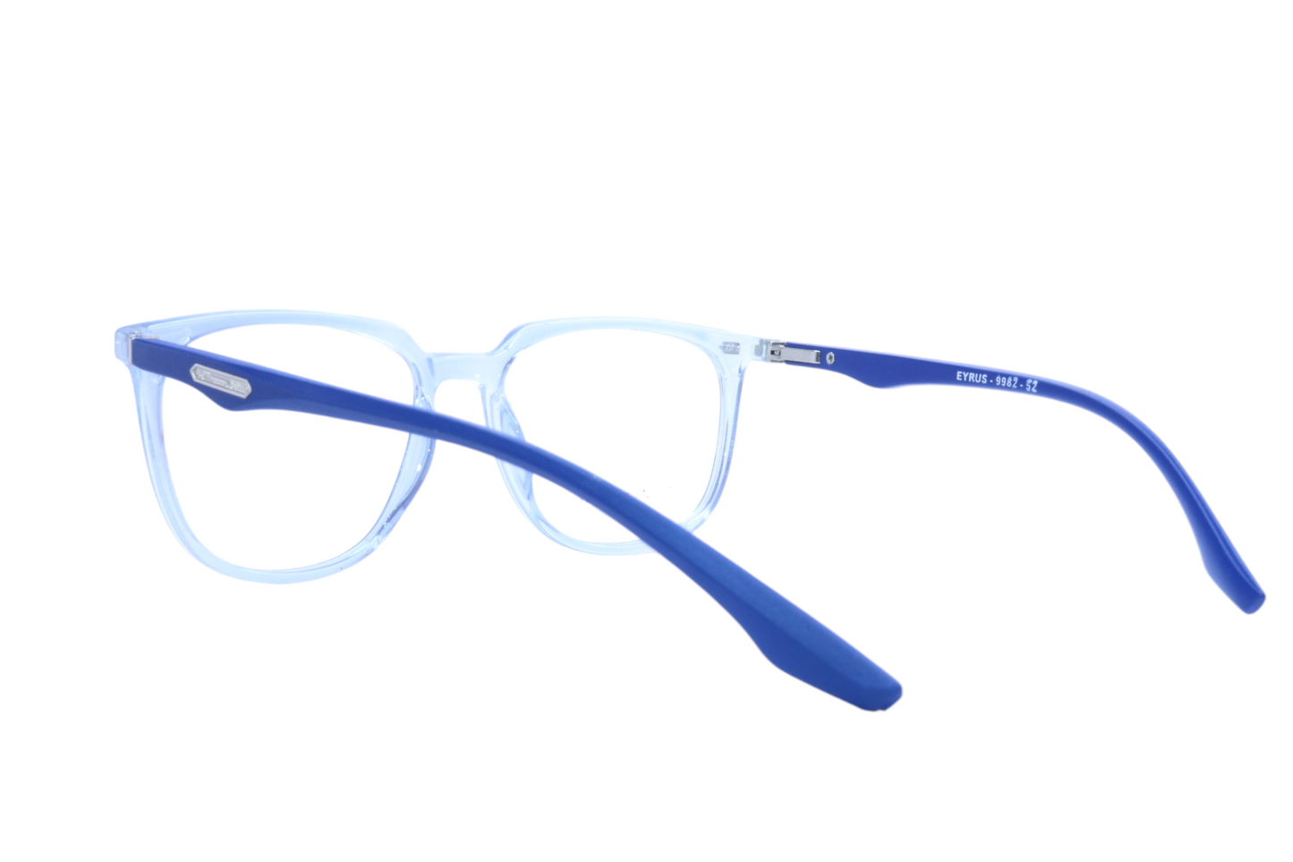 EYERUS 9982 Transparent Blue Square Panto Men's Frame (52-18-140)