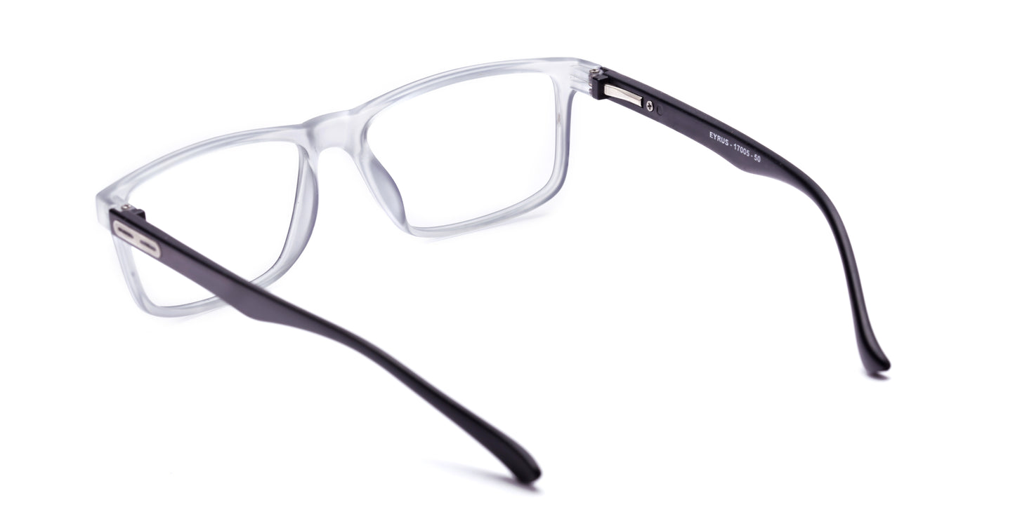 EYRUS 17005 Matte Yellow Rectangular Transparent Acetate Frame (50-18-140 w-137 h-392)