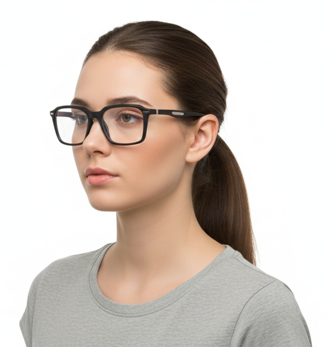 EYRUS 9985 Women's Structured Rectangle Full-Rim Frame (50-18-140)