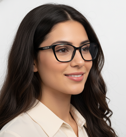 EYRUS 3333 Womens Squared Cat-Eye Full-Rim Plastic Frame (50-18-140)
