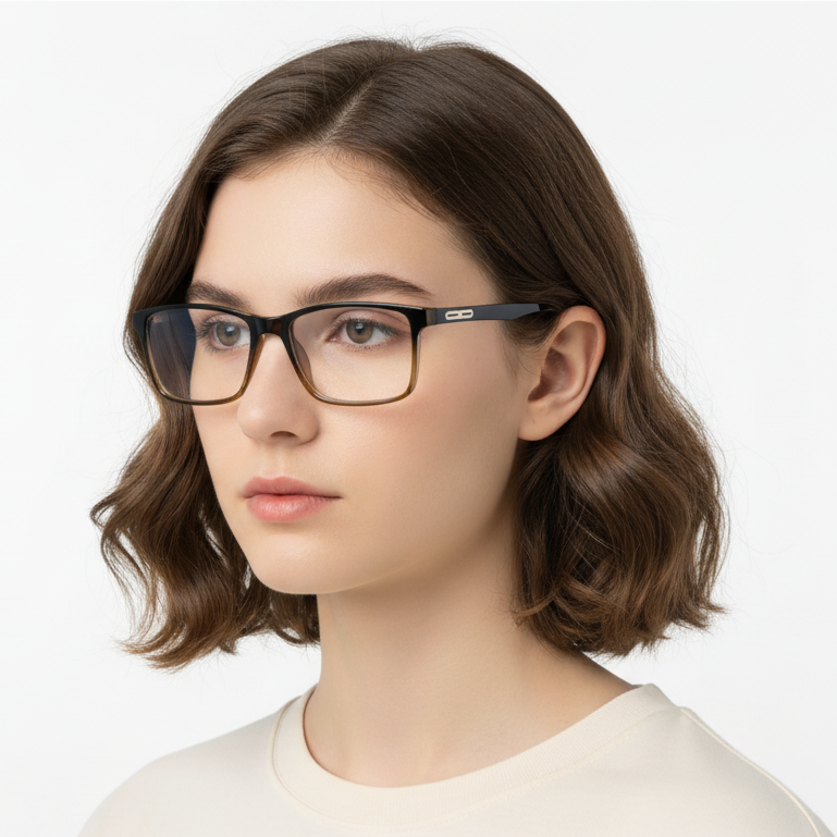 EYRUS 3324 Matte Dark Green Rectangular Metal-Detail Acetate Frame