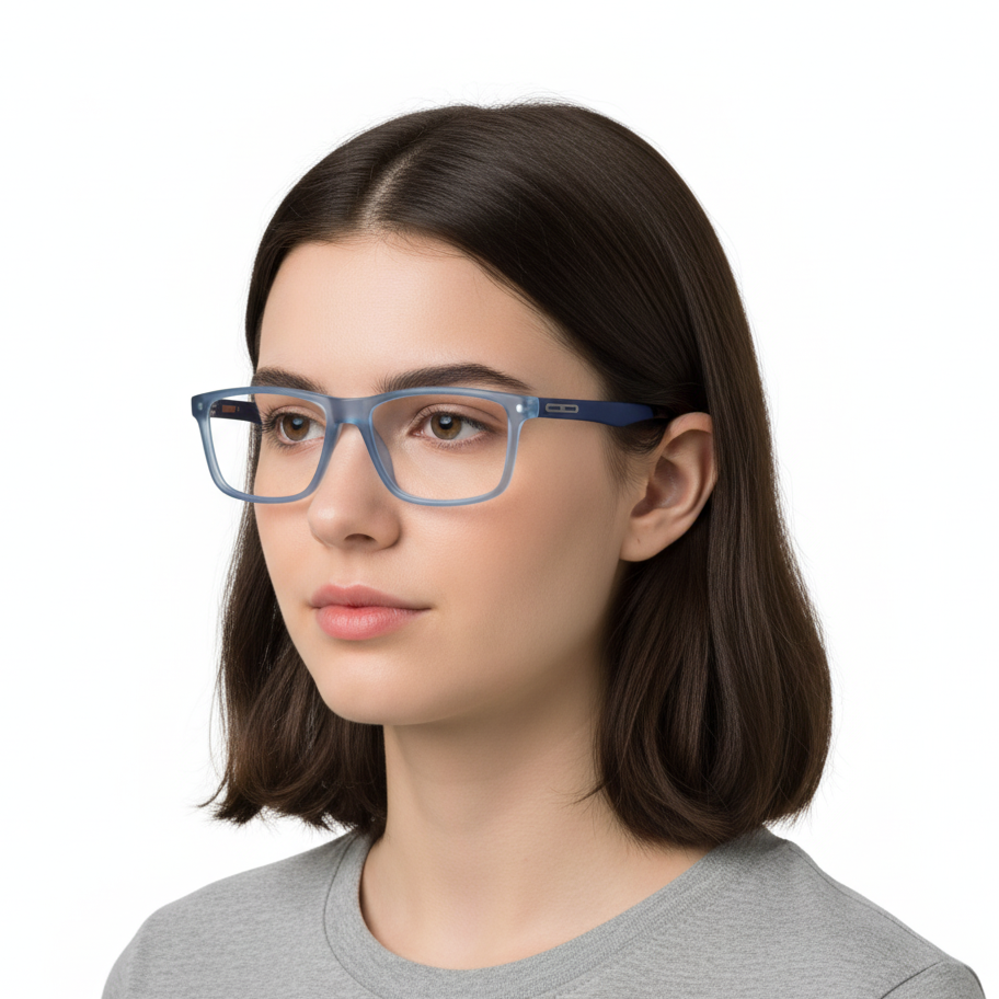 EYRUS 17005 Matte Yellow Rectangular Transparent Acetate Frame (50-18-140 w-137 h-392)