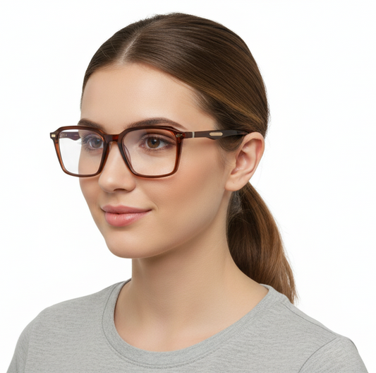 EYRUS 9985 Women's Structured Rectangle Full-Rim Frame (50-18-140)