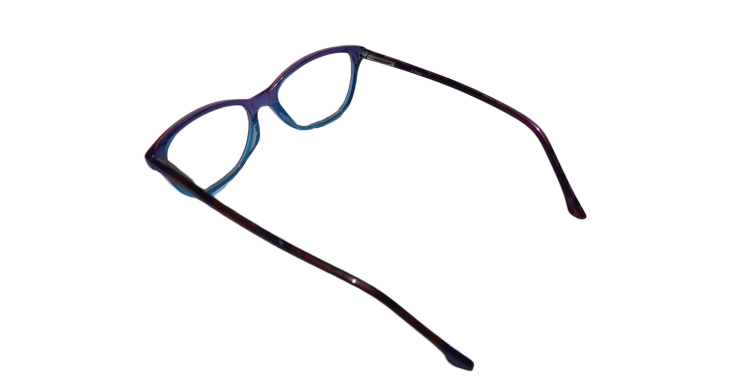 7 star Women's Cat Eye Transparent Purple and blue Frame m.4062 50-16-140