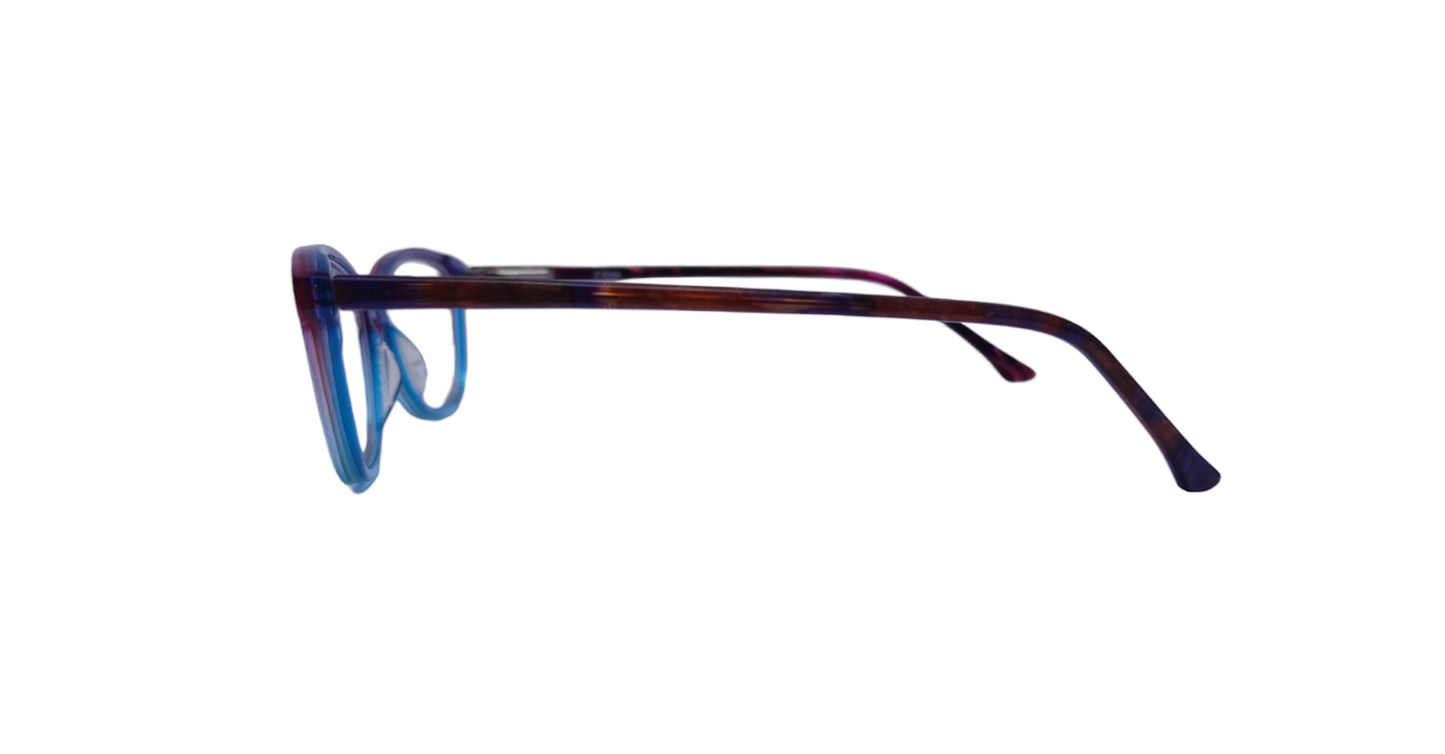 7 star Women's Cat Eye Transparent Purple and blue Frame m.4062 50-16-140