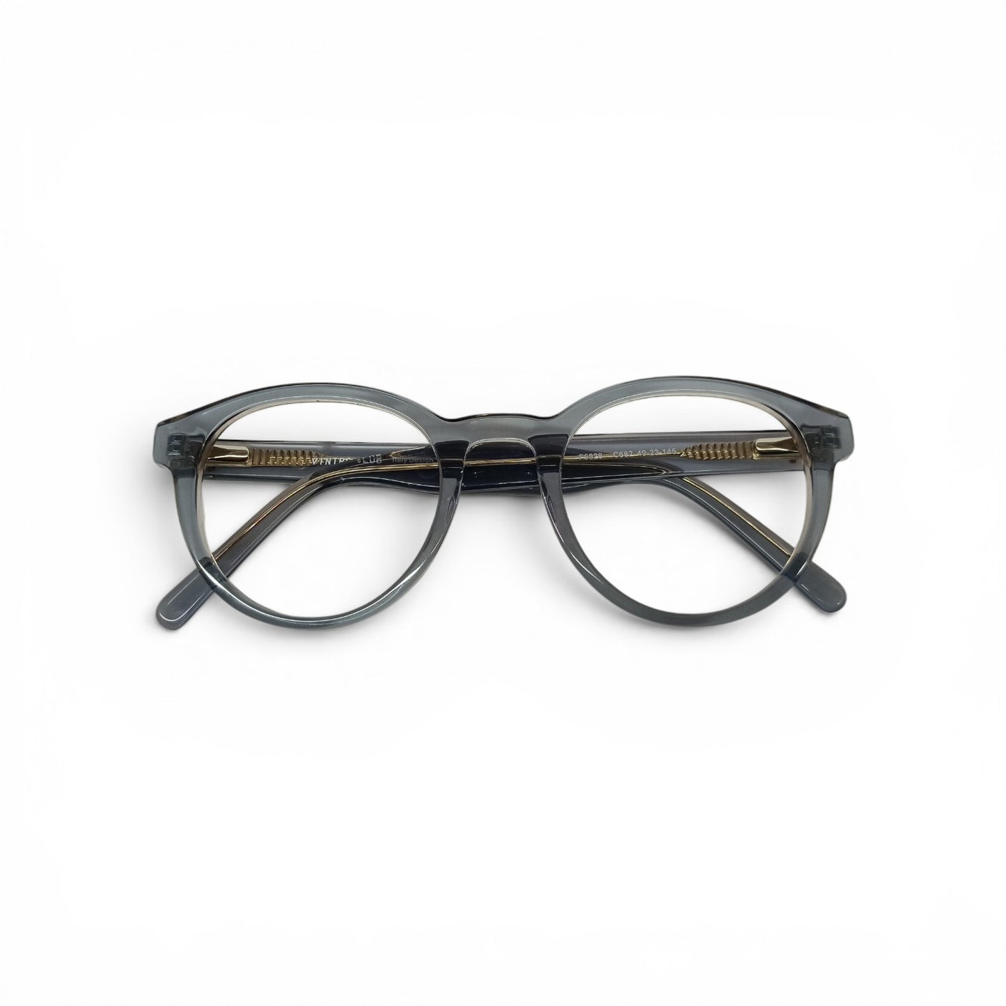 Vintro Club F5828 Round Transparent Grey Eyewear Frame