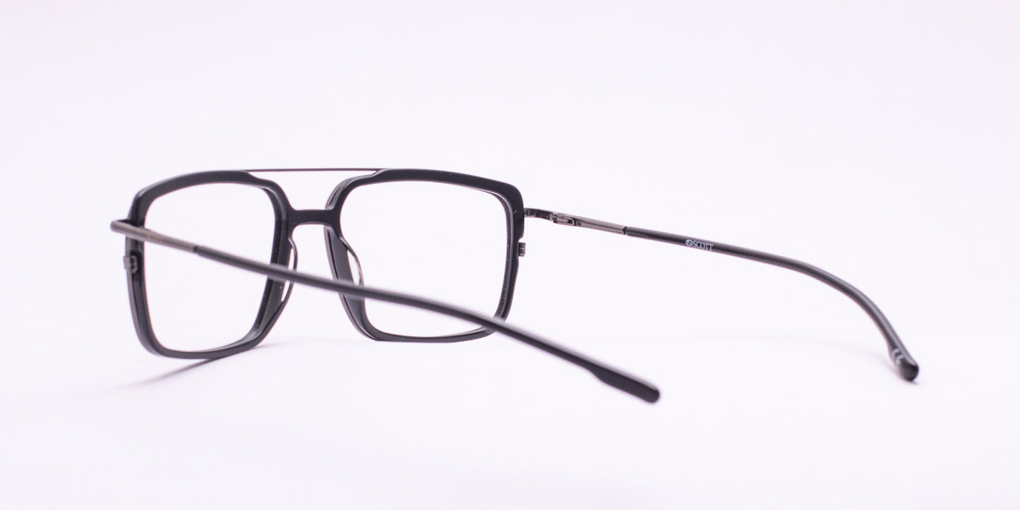 Scott 5757 Gunmetal & Black Square Full-Rim Acetate Unisex Frame (53-18-140)