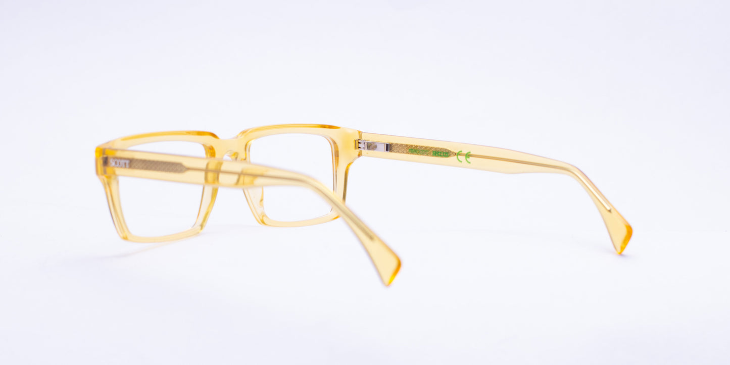 Scott 9041 Transparent Yellow Square Full-Rim Acetate Unisex Frame (51-20-145)
