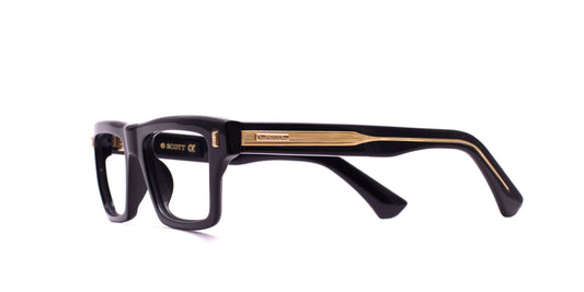 Scott MYSTIQUE Black & Gold Square Full-Rim Acetate Unisex Frame (54-21-145)