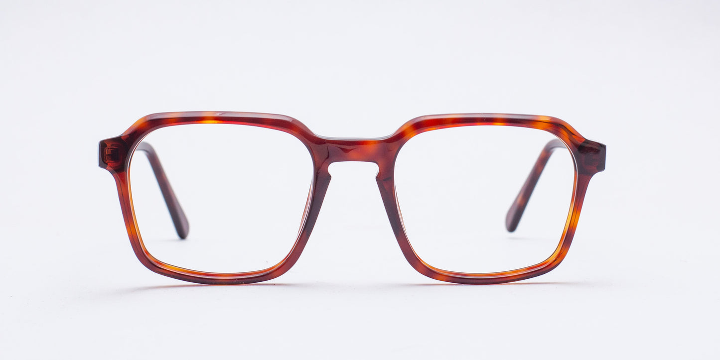 Scott 682A Amber Square Full-Rim Acetate Unisex Frame (52-20-145)