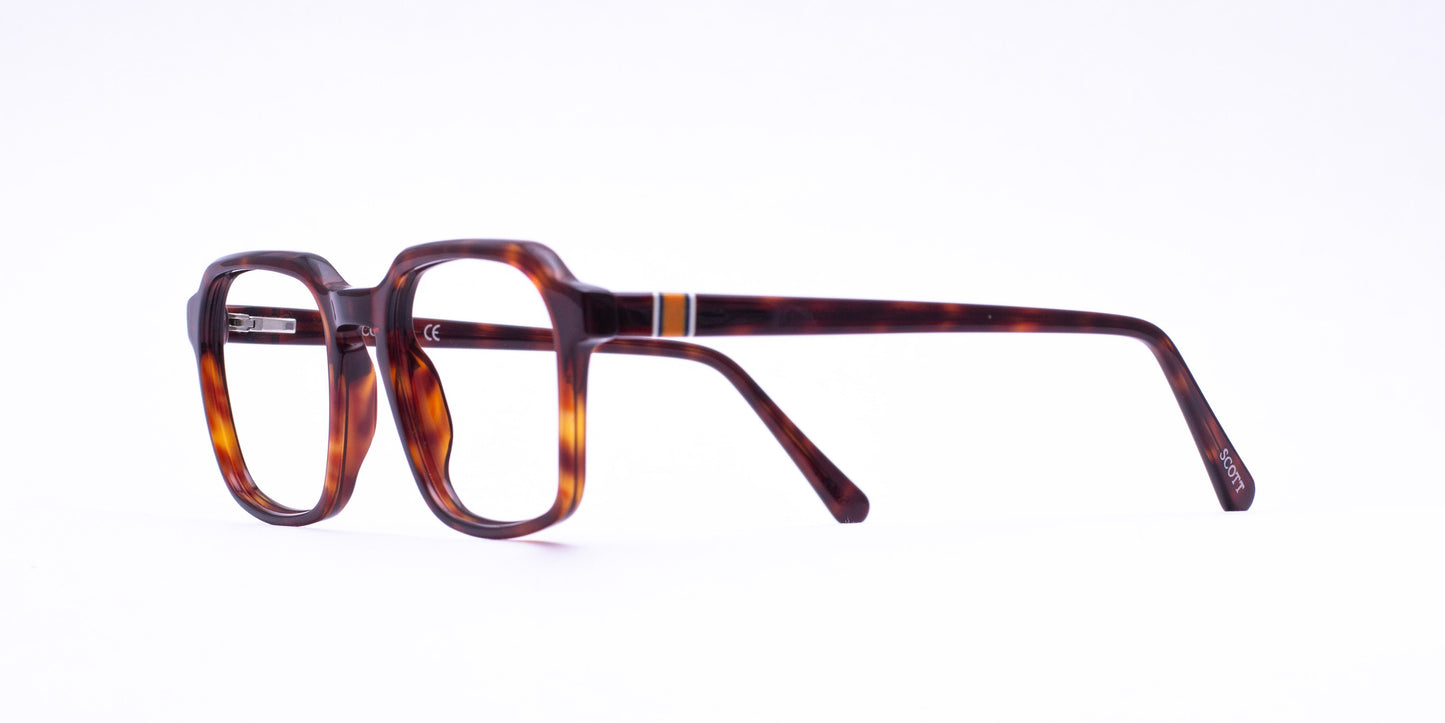 Scott 682A Amber Square Full-Rim Acetate Unisex Frame (52-20-145)