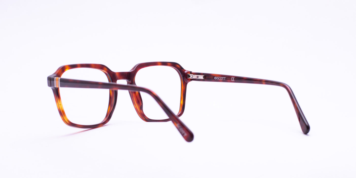 Scott 682A Amber Square Full-Rim Acetate Unisex Frame (52-20-145)