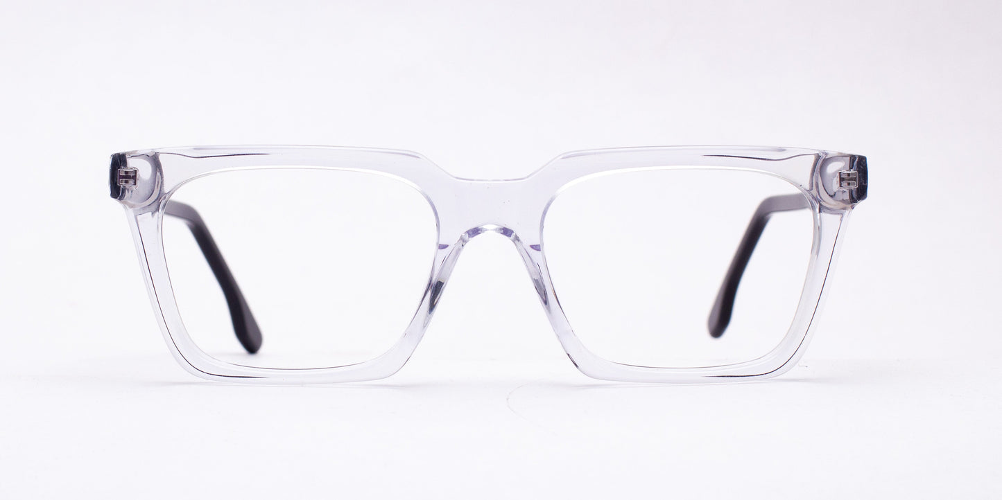 Scott 7034 Transparent / Black Square Full-Rim Acetate Unisex Frame (54-20-145)