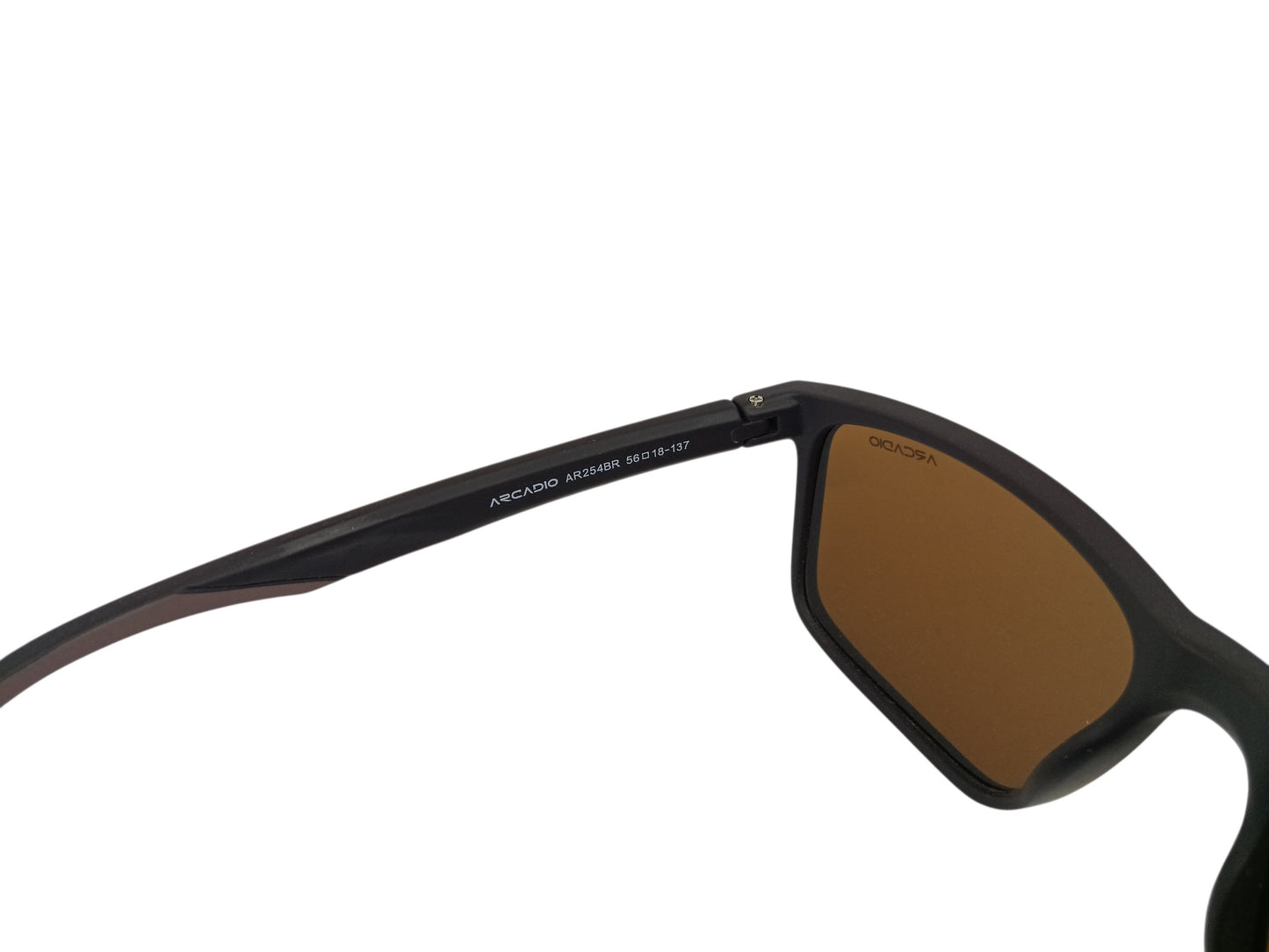 Arcadio AR254 Rectangle Mens Matte Brown Sunglasses