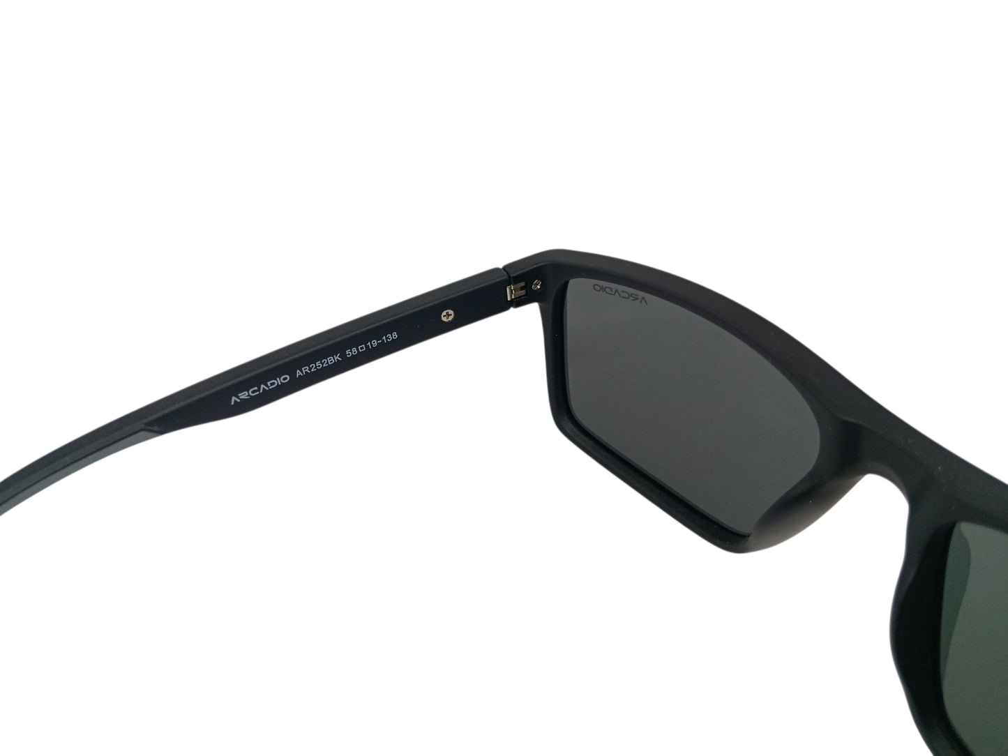 Arcadio AR252 Rectangle Mens Matte Black Sunglasses