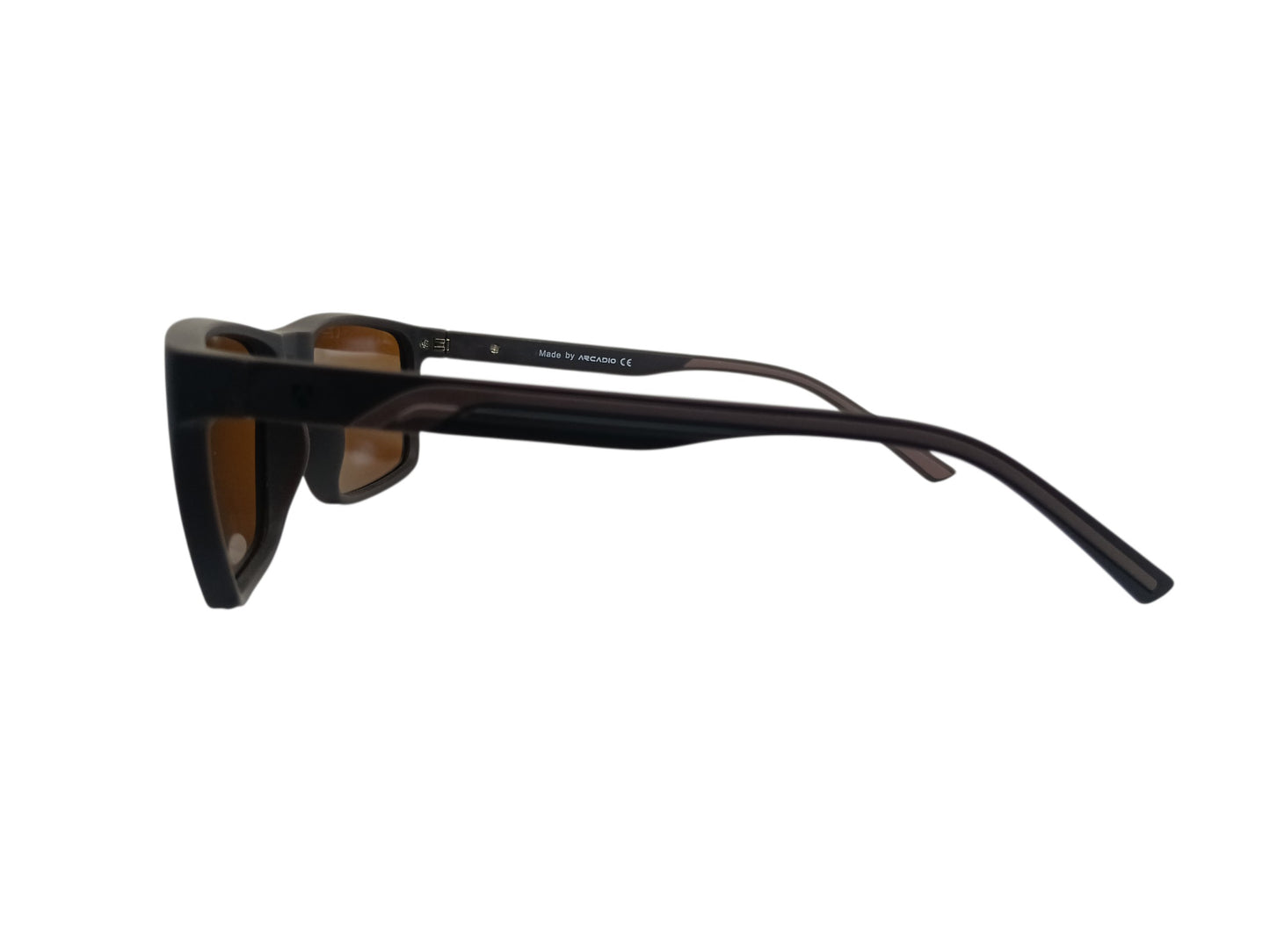 Arcadio AR252 Rectangle Mens Matte Brown Sunglasses