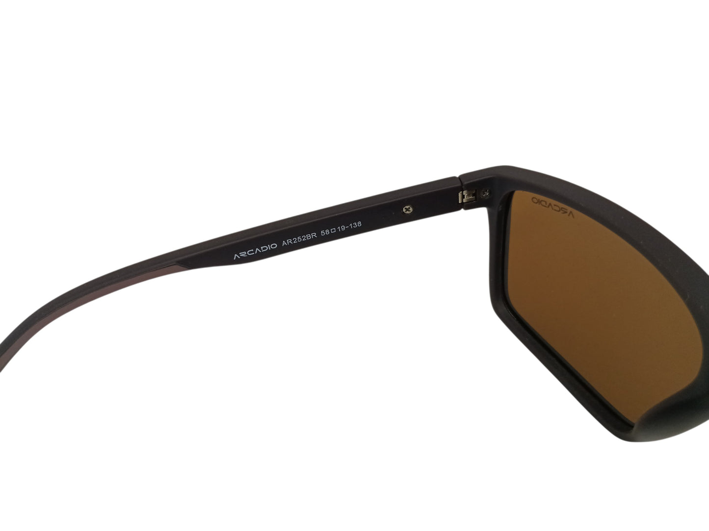Arcadio AR252 Rectangle Mens Matte Brown Sunglasses