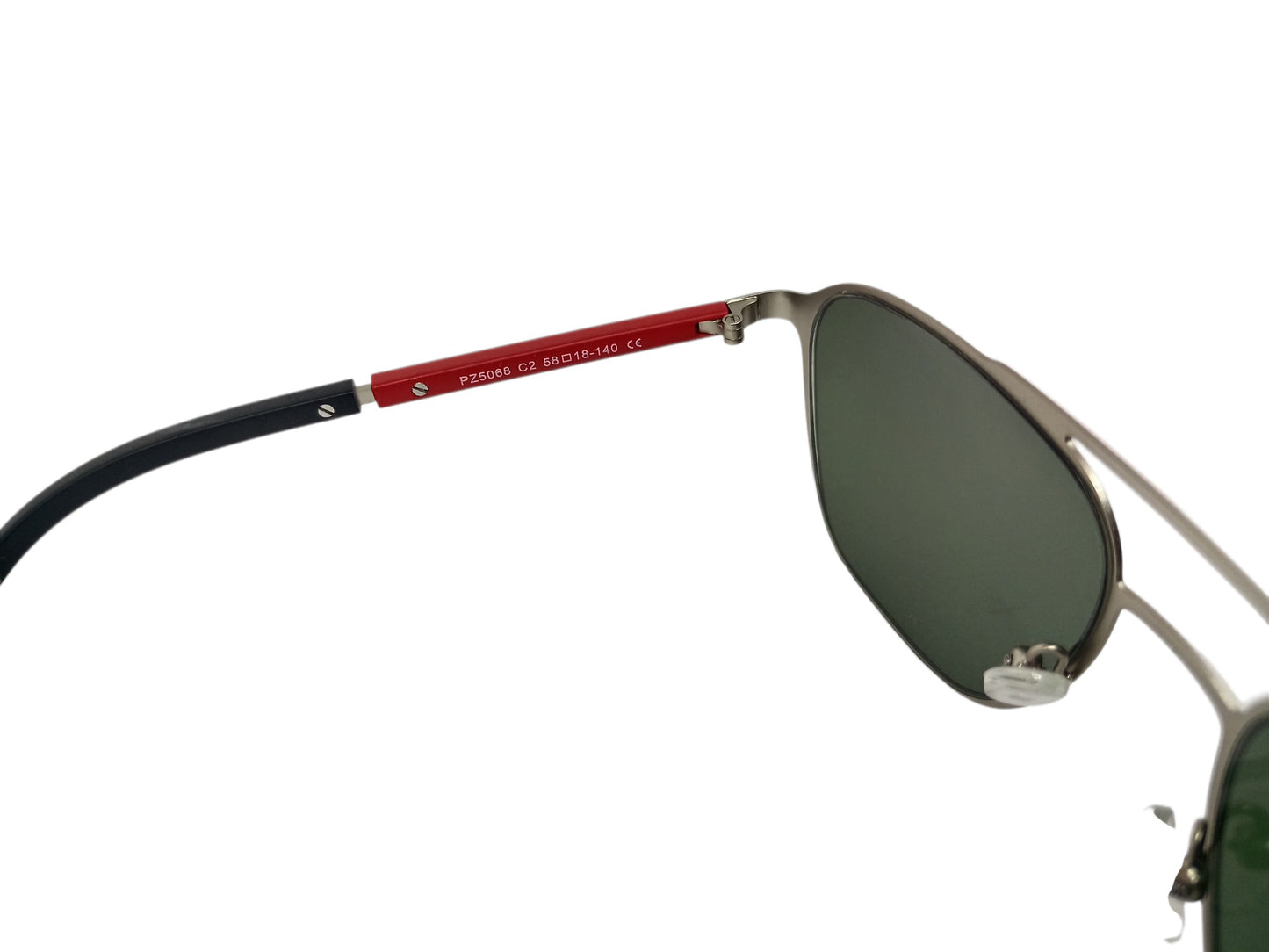 Arcadio PZ5068 Aviator Mens Matte Silver Sunglasses