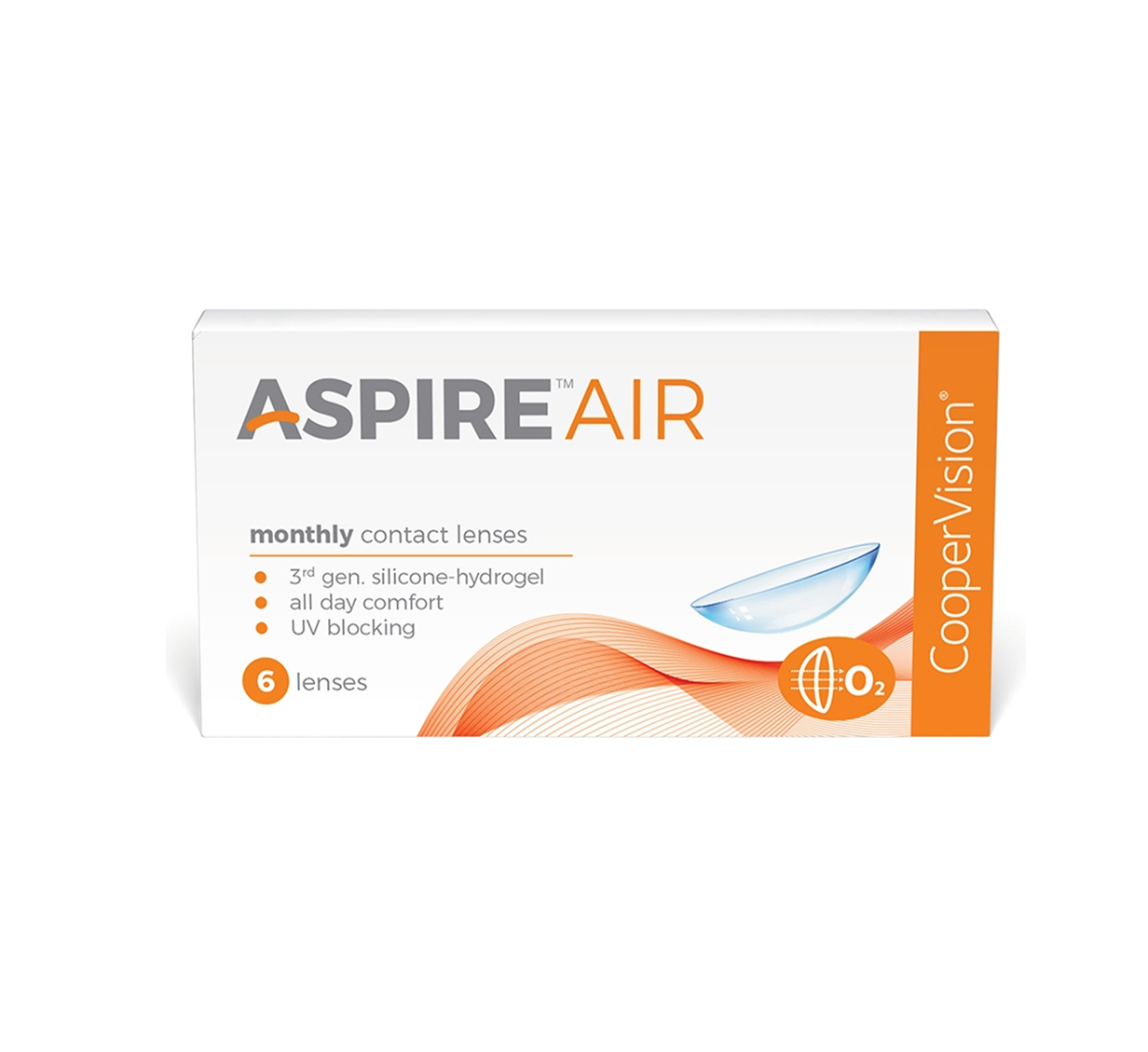 Aspire Air Monthly Disposable Silicone Hydrogel  Spherical Contact Lenses (6 lenses)