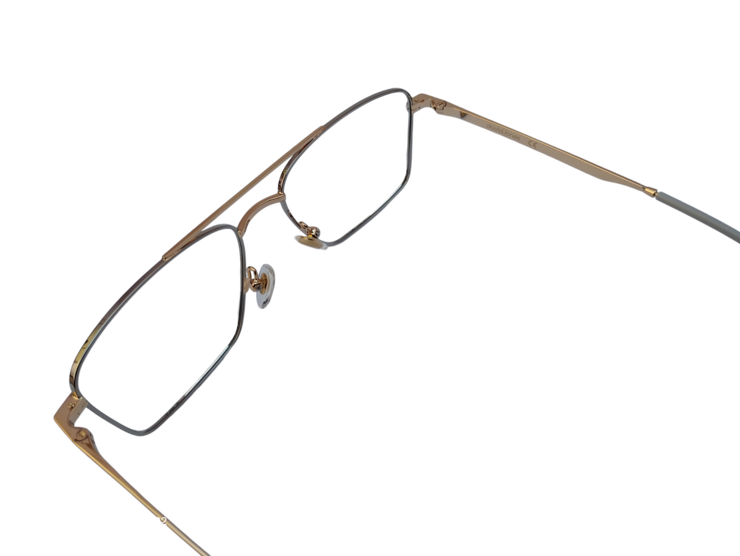 David Jones DJ 0400 55-17-140 Silver and Gold Unisex Aviator Prescription Eyewear