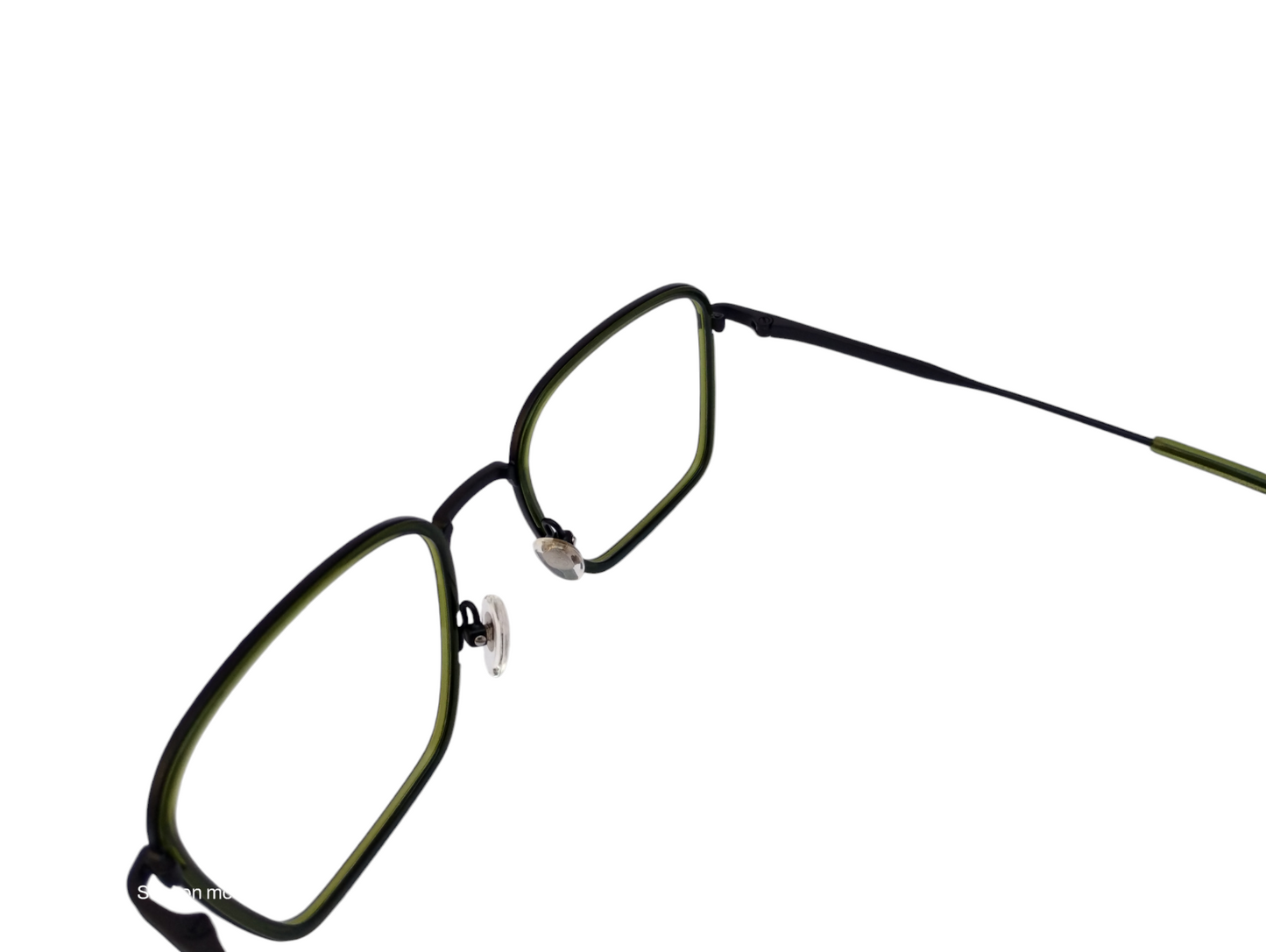 David Jones DJ 0404 52-20-143 Transparent Dark green & Matte black Square Unisex Prescription Eyewear