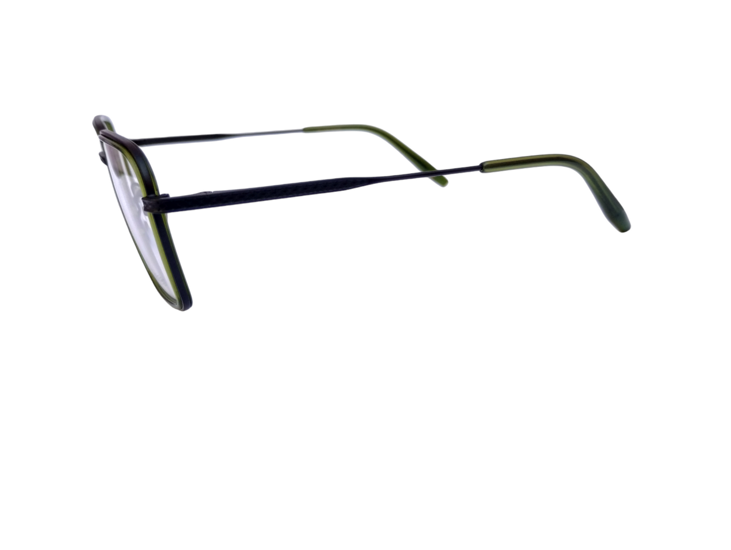 David Jones DJ 0404 52-20-143 Transparent Dark green & Matte black Square Unisex Prescription Eyewear