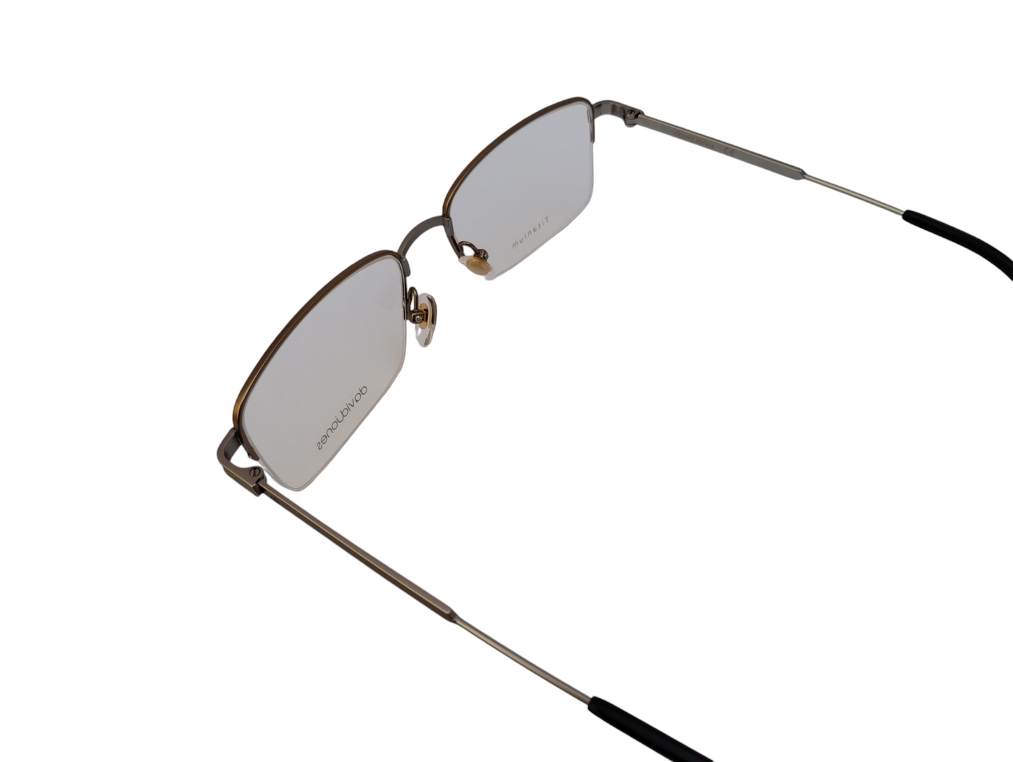 David Jones DJ 0410 55-19-143 c2 Matte Black and Matte Gold Unisex Half metal Prescription Eyewear