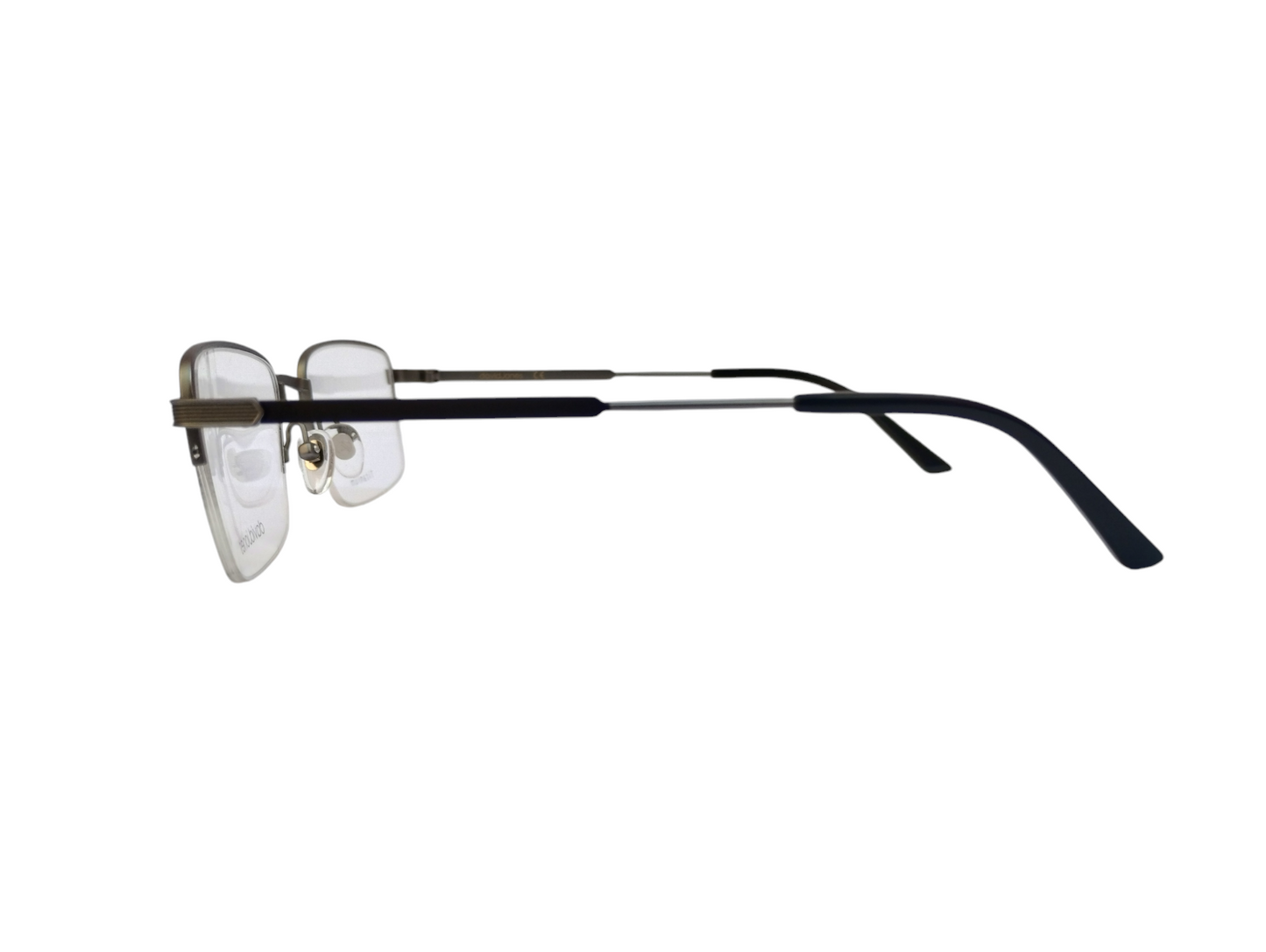 David Jones DJ 0410 55-19-143 c2 Matte Black and Matte Silver Unisex Half metal Prescription Eyewear