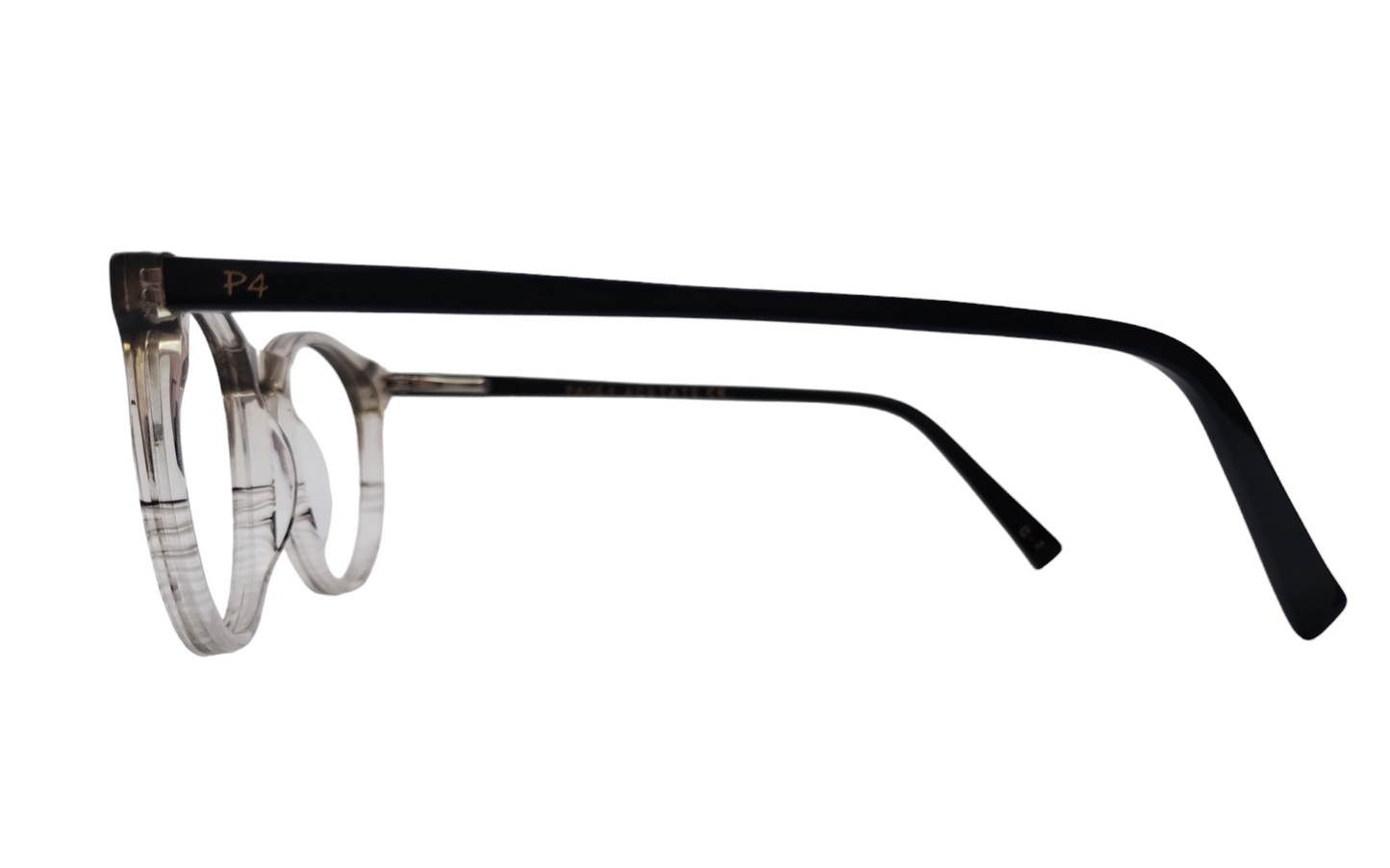 Page 4 La zion 48-18-138 Transparent Grey Round Unisex Prescription Eyewear