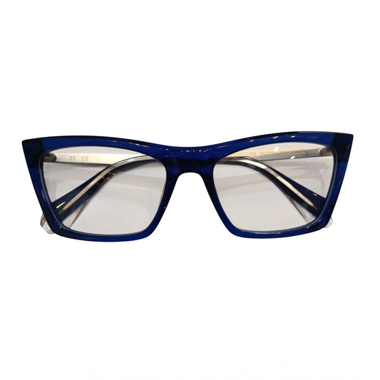 T20 Opticals Agnes Bi 2210 blue cat-eye eyeglasses with acetate frame and stainless steel temples for women