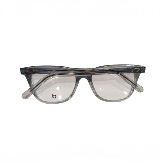 T20 Opticals Agnes Bi 2258 cat-eye eyeglasses in translucent grey acetate with a full-frame design.