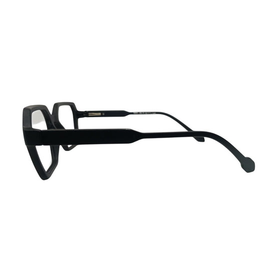 T20 Opticals Growth 1911 angular black plastic eyeglasses frame with a modern, structured full-frame design.