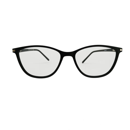 T20 Opticals Growth 23608 black plastic cat-eye eyeglasses for women with a modern full-frame design