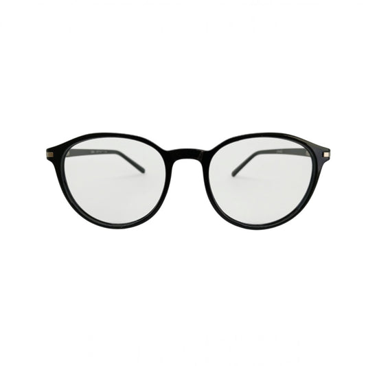 T20 Opticals Growth 23609 classic black round full-frame eyeglasses for men with durable plastic construction.