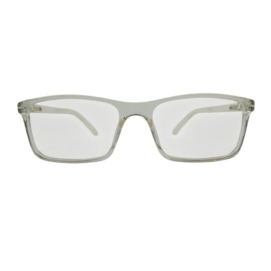 T20 Opticals Growth 2022 clear plastic rectangle eyeglasses with a modern full-frame design for men.