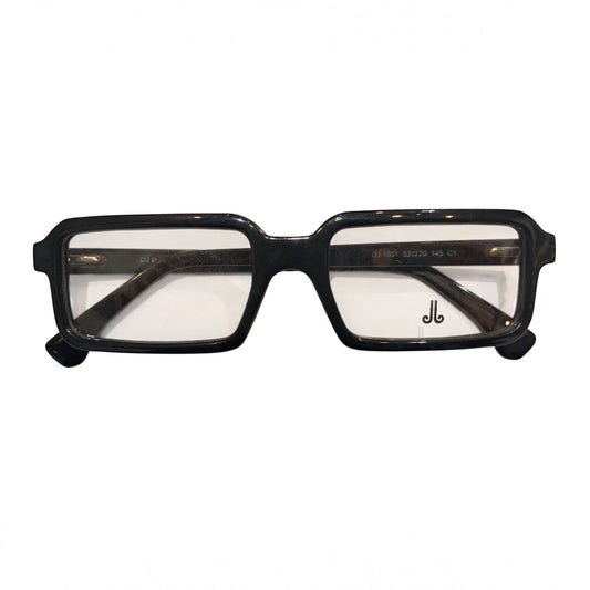 T20 Opticals David Jones DJ-1851 black rectangle full-frame eyeglasses with acetate construction for men