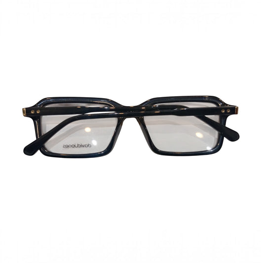 T20 Opticals David Jones DJ-2333 black rectangle acetate full-frame eyeglasses for men
