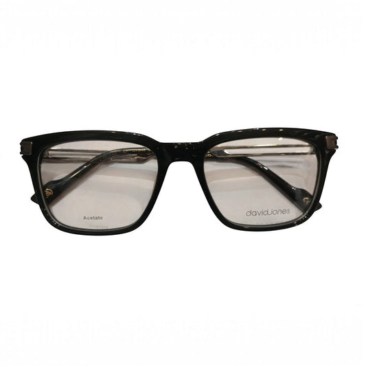 T20 Opticals David Jones DJ-0445 black acetate full-frame Wayfarer eyeglasses for men