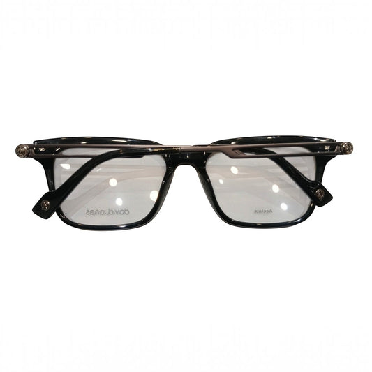 T20 Opticals David Jones DJ-0445 black acetate full-frame Wayfarer eyeglasses for men